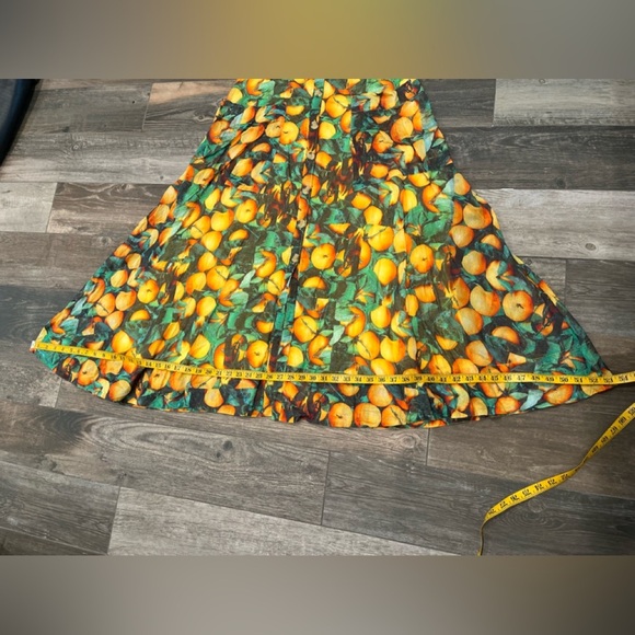 Maeve by Anthropologie Summer Orchard Midi Skirt Size 12 Orange Print - Picture 9 of 14